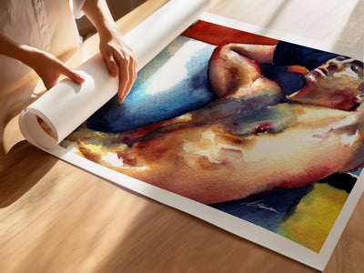 Reclined Male in Quiet Surrender - Art Print Artist Brenden Sanborn