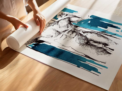 Young Male in Doorway, Smooth Body, Sexy Smile - Art Print Artist Brenden Sanborn