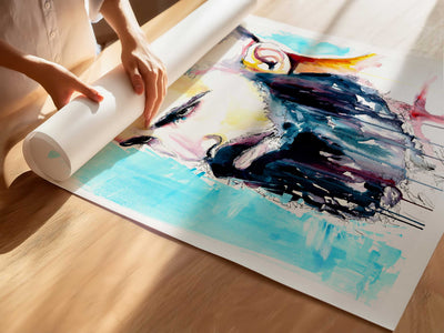 Bearded Man with Intense Gaze and Chiseled Jawline - Art Print Artist Brenden Sanborn