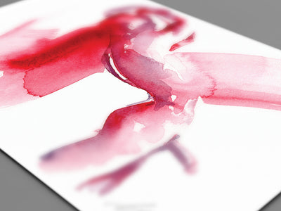Rosy Embrace Abstract Nude - 6x9" Original Painting Artist Brenden Sanborn