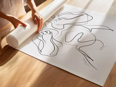 Holding Close Two Men in a One-Line Embrace – Art Print Artist Brenden Sanborn