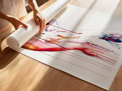 Curved Form Bare Body Arching in Sensual Movement - Art Print Artist Brenden Sanborn