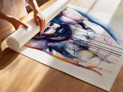 Bearded Man with Raised Arms and Strong, Hairy Chest - Art Print Artist Brenden Sanborn