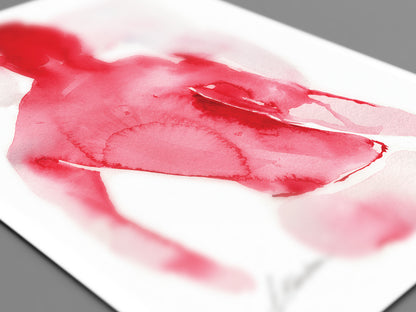 Crimson Vigor Abstract Male in Undies - 6x9" Original Painting