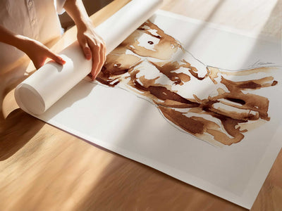 Male Torso Study in Coffee Tones - Art Print Artist Brenden Sanborn
