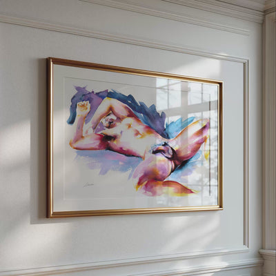 Wide Awake art print shown in several rooms, video