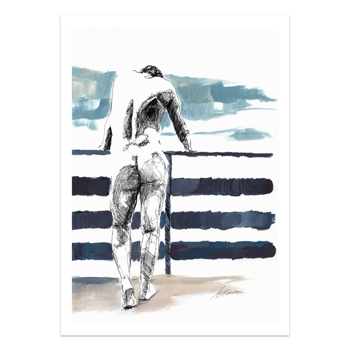 Ocean Breeze on Bare Skin – Art Print