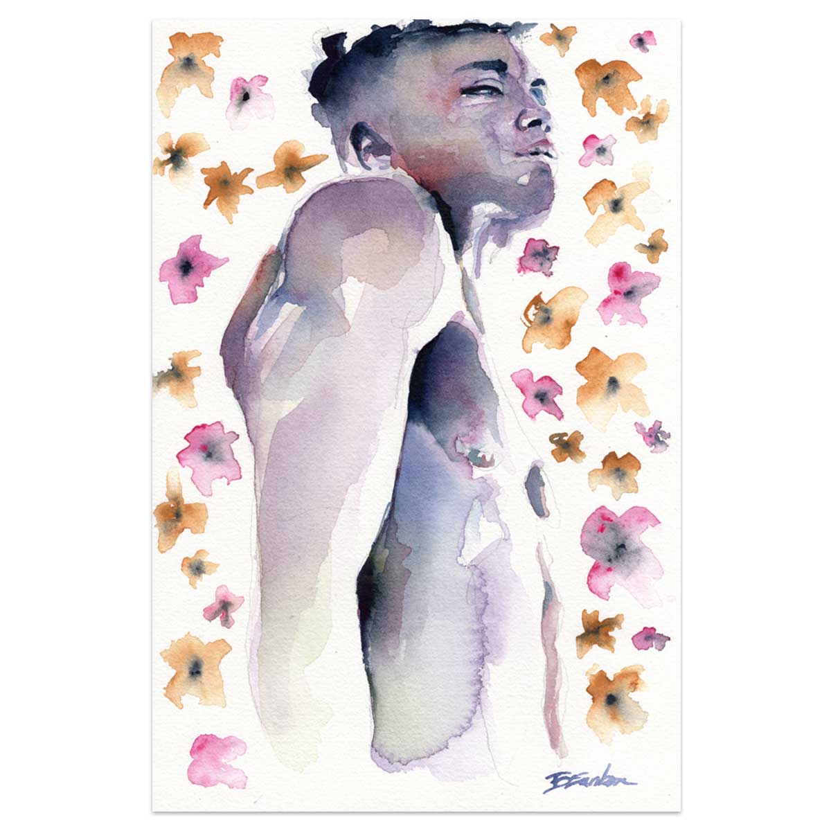 Handsome Resilience - African American Male - 6x9" Original Watercolor Painting