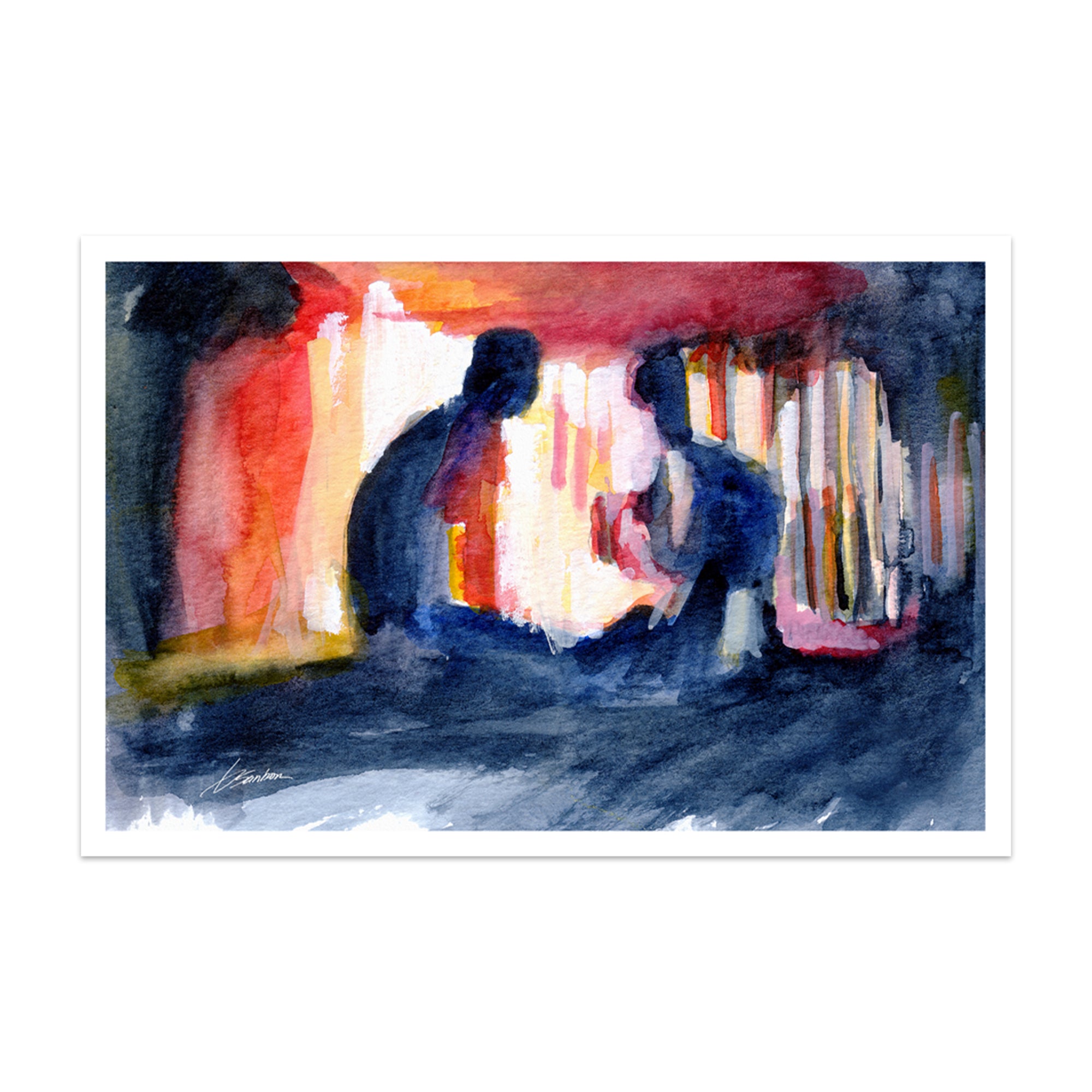 Shadows in the Glow of Midnight Conversations - Art Print