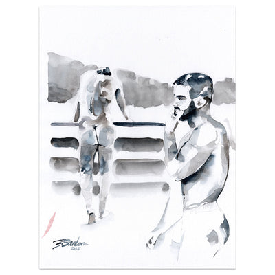 Afternoon Dilemma - 9x12" Original Watercolor Painting Artist Brenden Sanborn