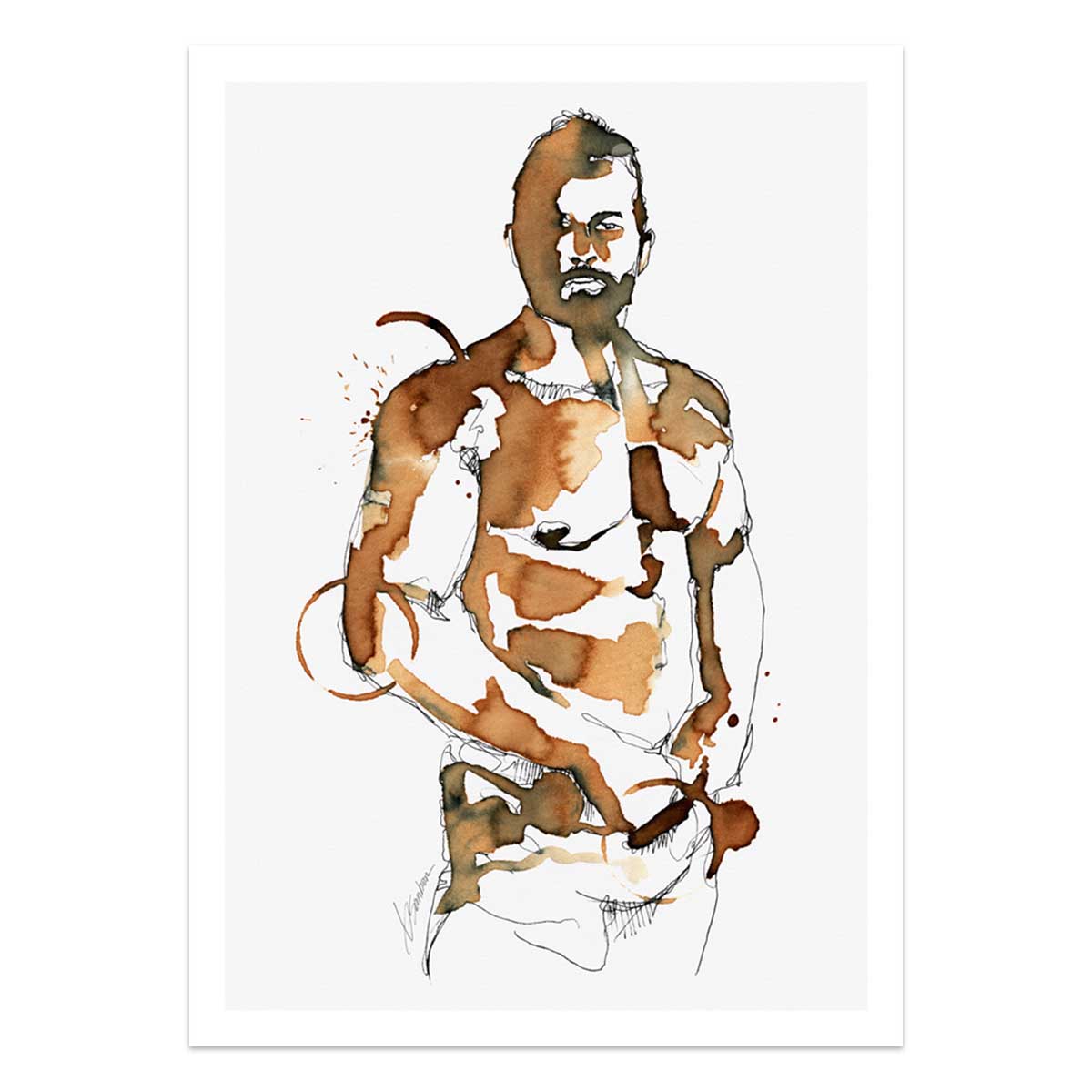 Coffee-Stained Confidence – Art Print