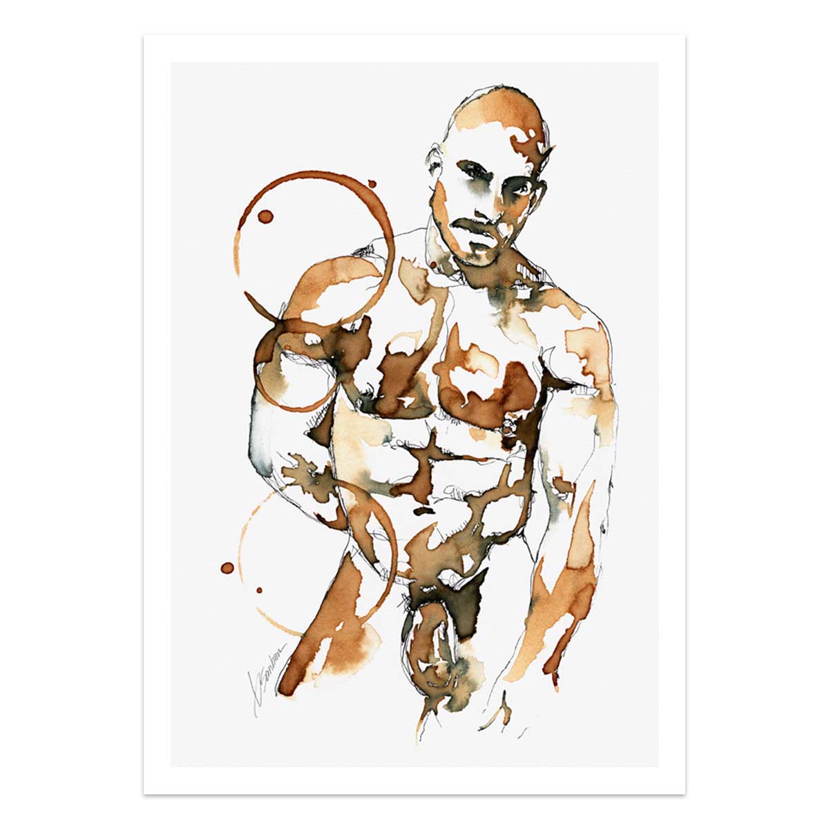 Coffee Stained Nude - Art Print