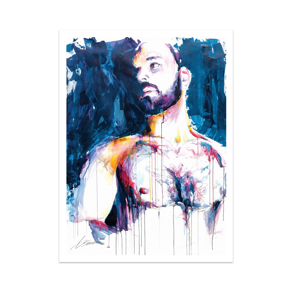 Emergence of a Bearded Adonis - 48x60" Original Watercolor