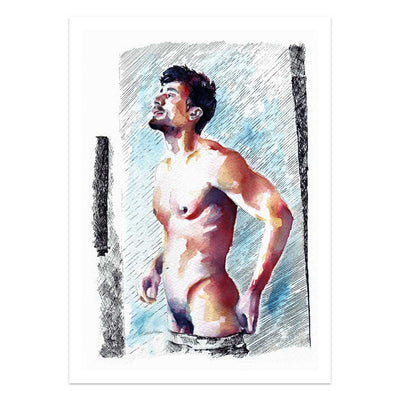 Man Standing in Thoughtful Stillness - Art Print Artist Brenden Sanborn