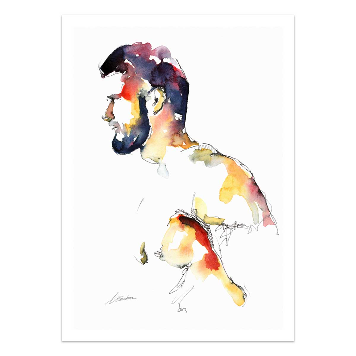 The Shape of Him in Motion – Art Print