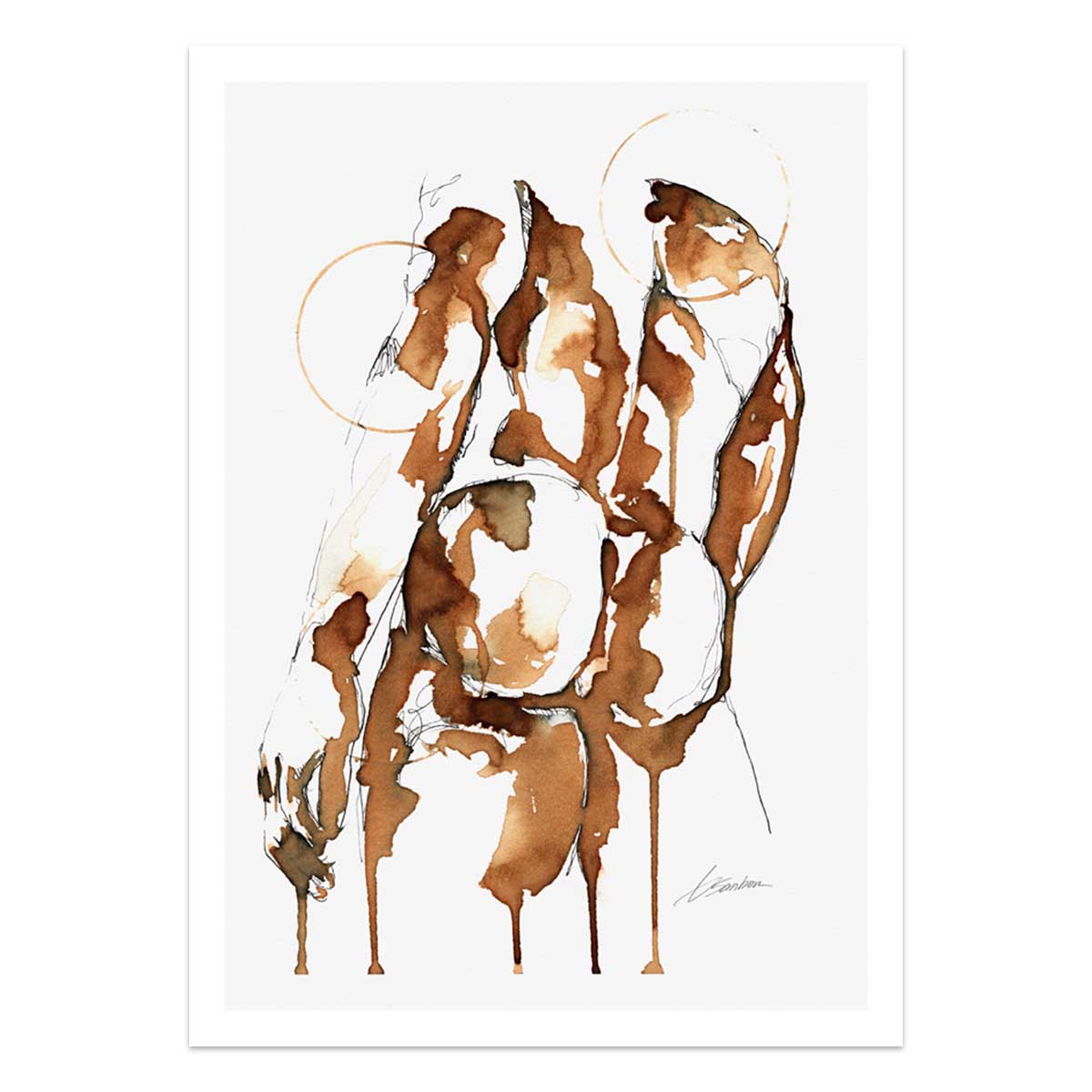 Booty in Coffee Drips – Art Print