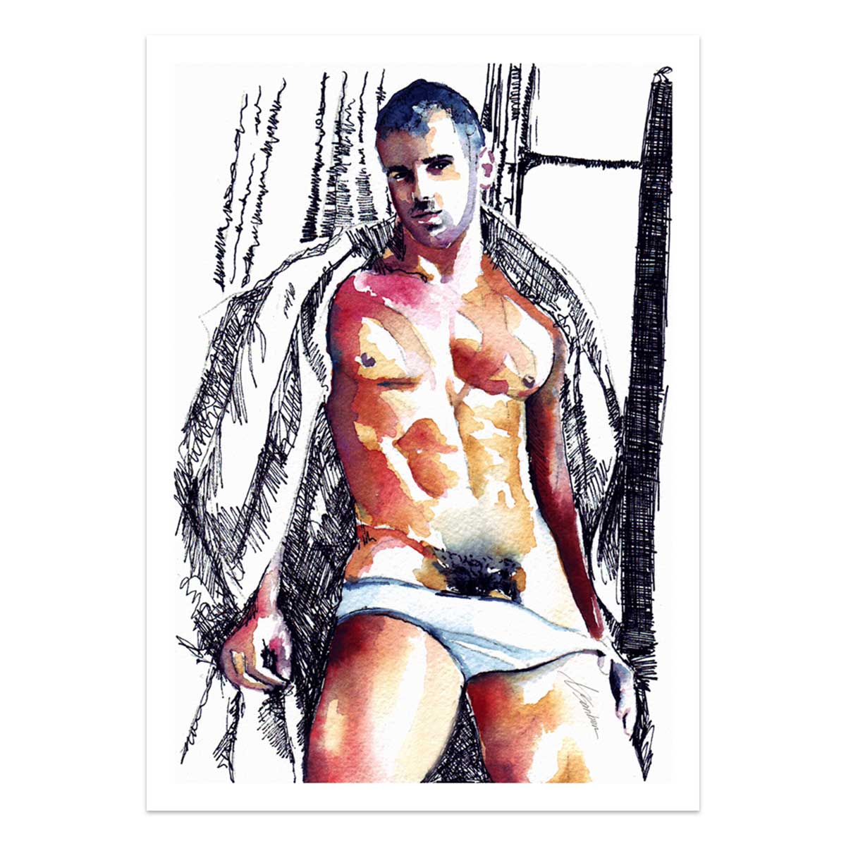 Unbuttoned and Unbothered – Art Print