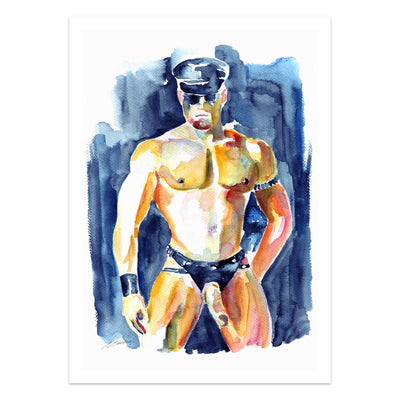 Leather-Clad Male in Full Gear - Art Print Artist Brenden Sanborn