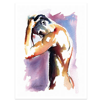 Side View - Stark Nude Muscular Introspection - Giclee Art Print