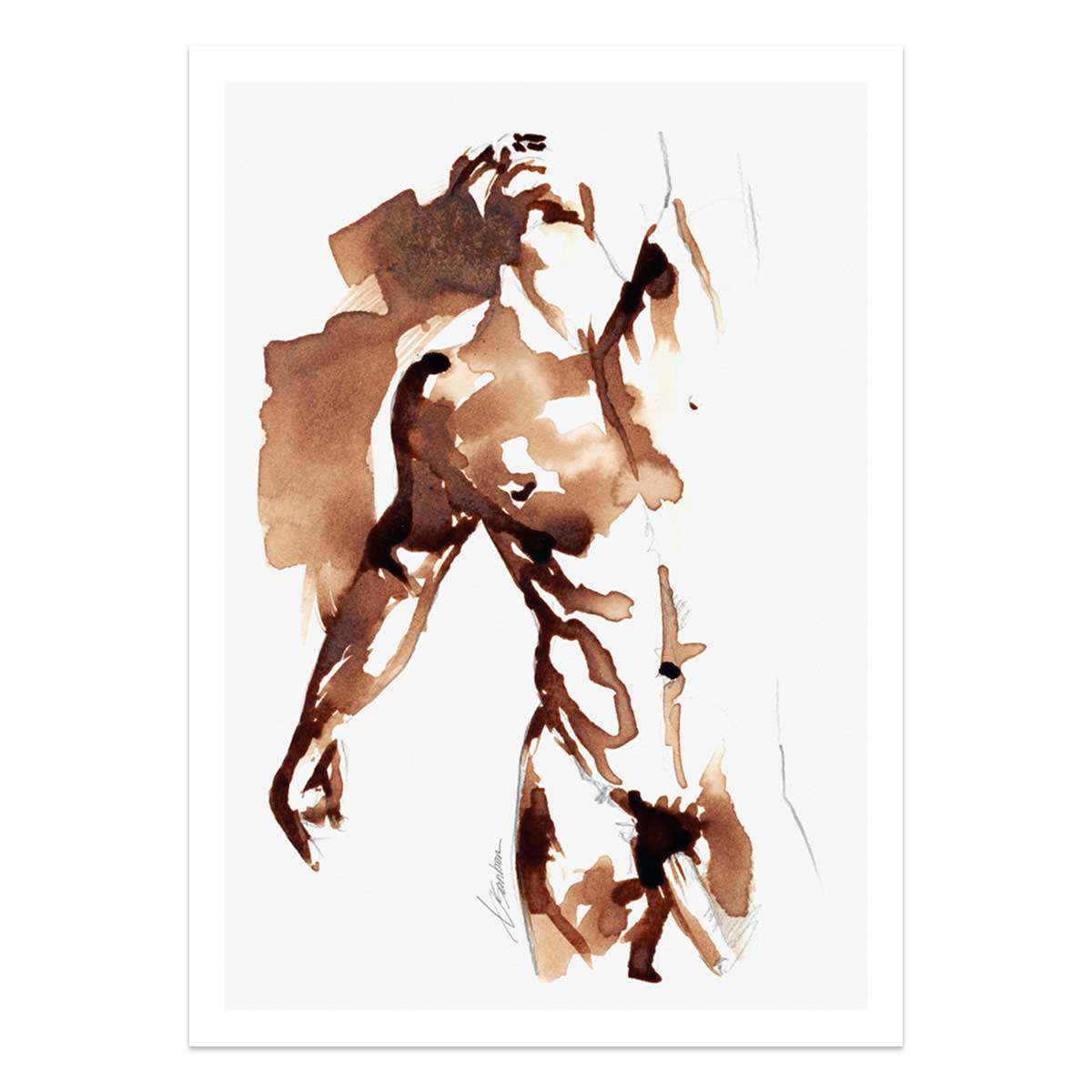 Coffee Nude in Motion - Art Print