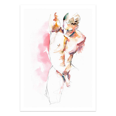 Fluid Male Form in Gentle Motion - Art Print Artist Brenden Sanborn