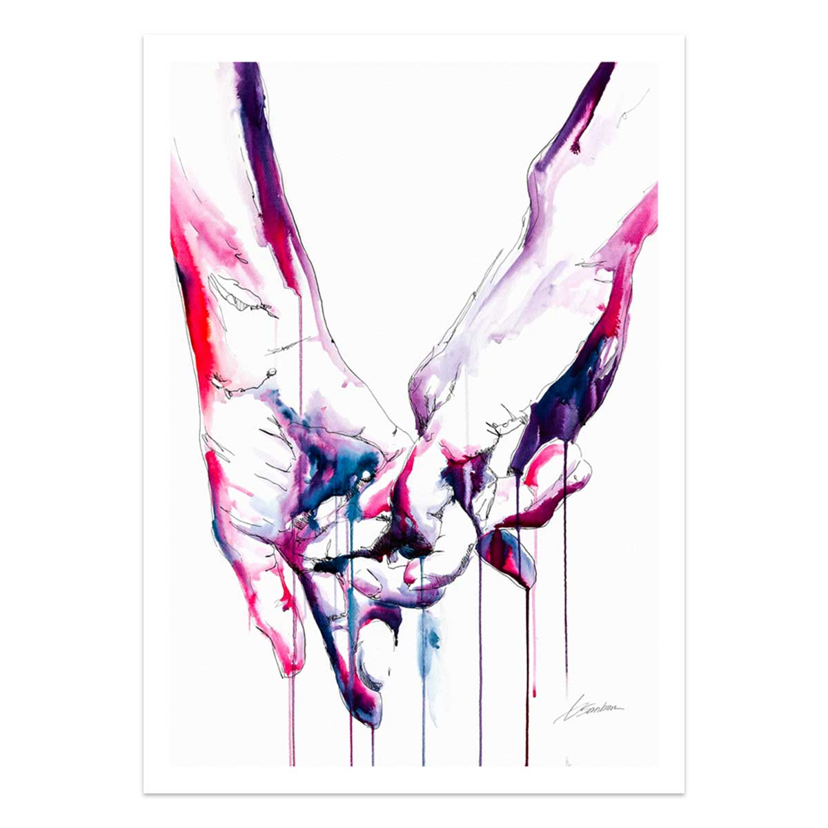 Simple Gesture of Love - Holding Hands - Love is Love - Art Print