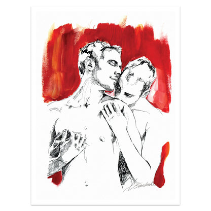 Sexy Nibble in the Heat of Passion - Giclee Art Print