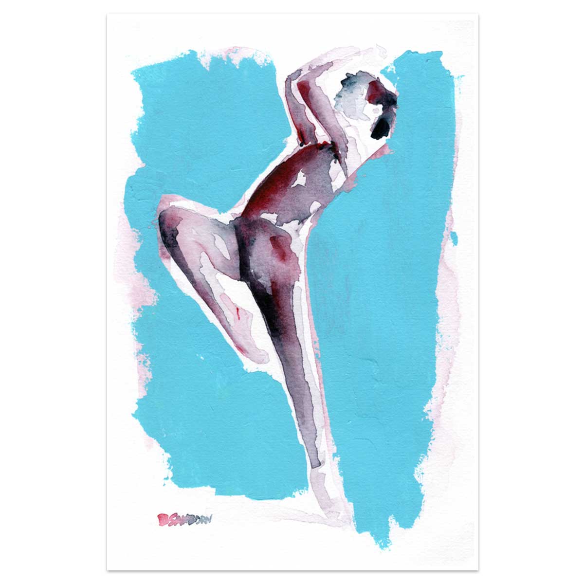 Graceful Motion Abstract Dancer - 6x9" Original Painting