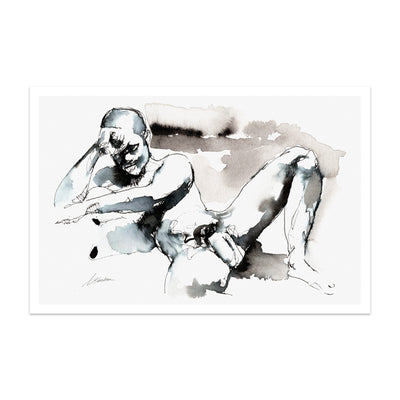 Resting Figure in Fluid Lines – Art Print Artist Brenden Sanborn