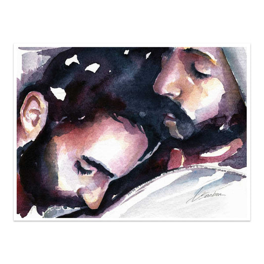 Men Napping, Beard Nook Comfort, Hairy Chest - Giclee Art Print