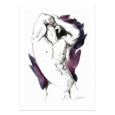 Male Figure in Poised Arch with Arms Overhead - Art Print Artist Brenden Sanborn