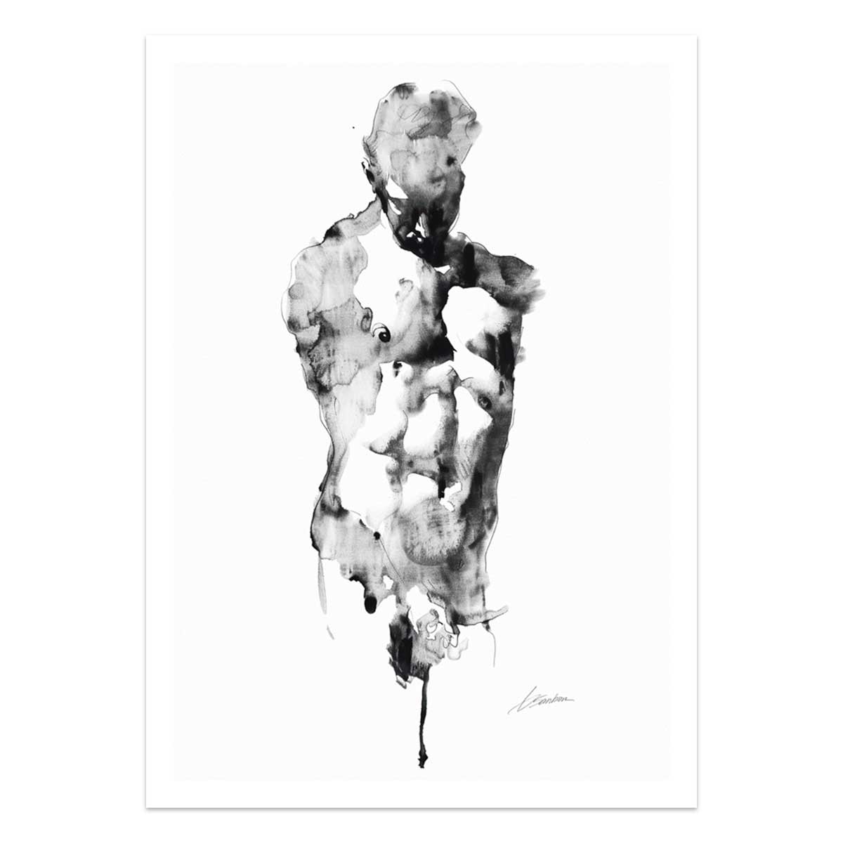 Fading Figure in Ink – Art Print