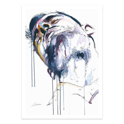 Man in Shower: Washing Neck with a Glimpse of Sensual Lust - Art Print Artist Brenden Sanborn