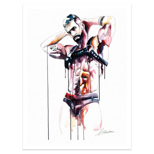 DJ Chris Turina in Leather - Drip Style - Giclee Art Print