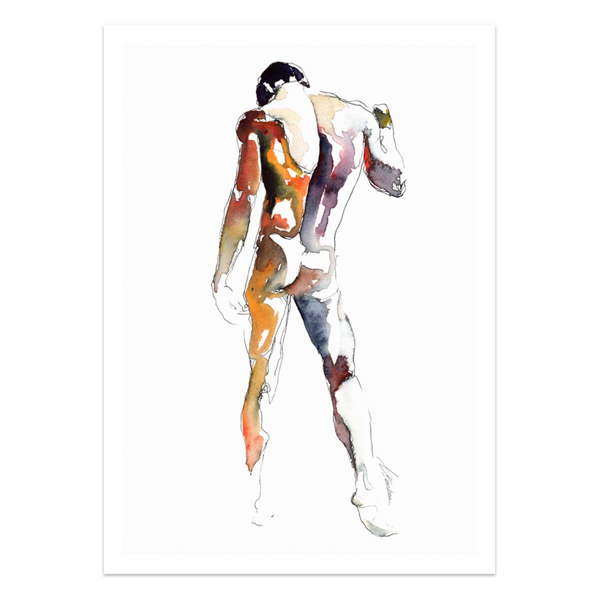 Back Arched with Sensual Booty in Motion - Art Print