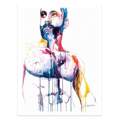 Bearded Blossom of Thought - Drip Style - Giclee Art Print