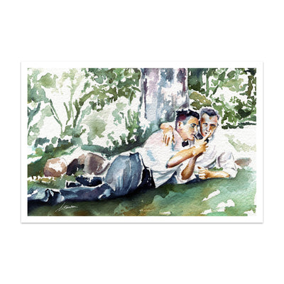 Sharing a Secret in the Shade - Art Print Artist Brenden Sanborn