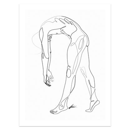 Arc of Ascent - Male Figure in Fluid Motion - Giclee Art Print
