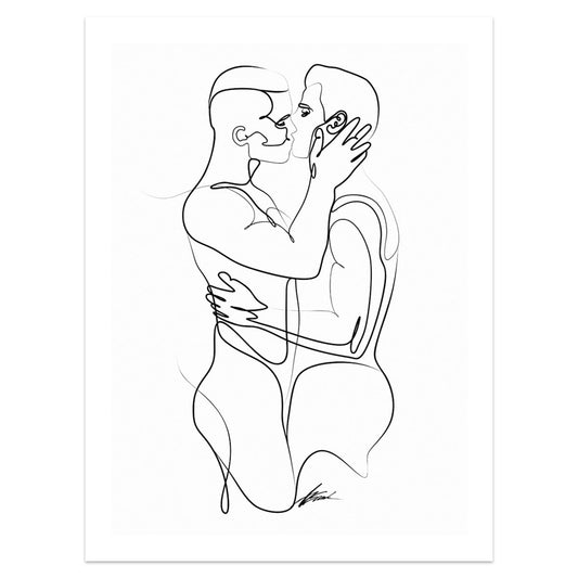 Whispered Promises - Embracing Male Lovers - Giclee Art Print