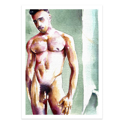 Standing Nude Male with Soft Expression - Art Print Artist Brenden Sanborn