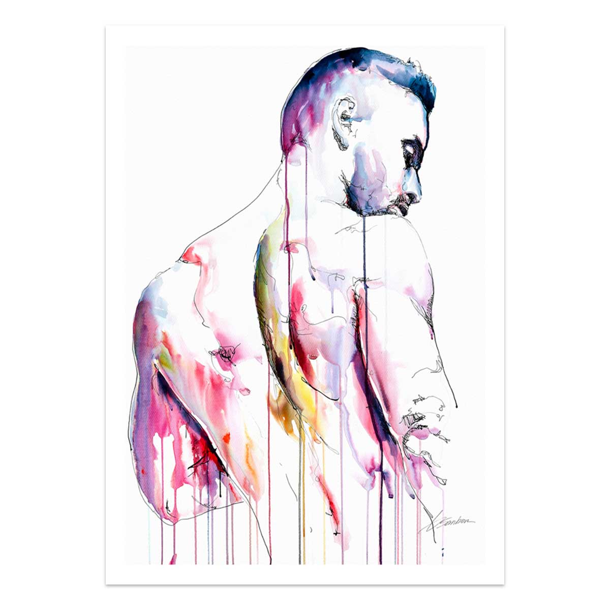 Strong Shoulders Turned in a Quiet Moment of Reflection - Art Print