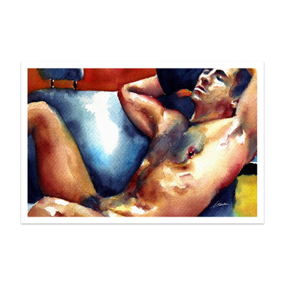 Reclined Male in Quiet Surrender - Art Print Artist Brenden Sanborn