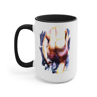 The Reach From Behind - Two-Tone Coffee Mugs, 15oz