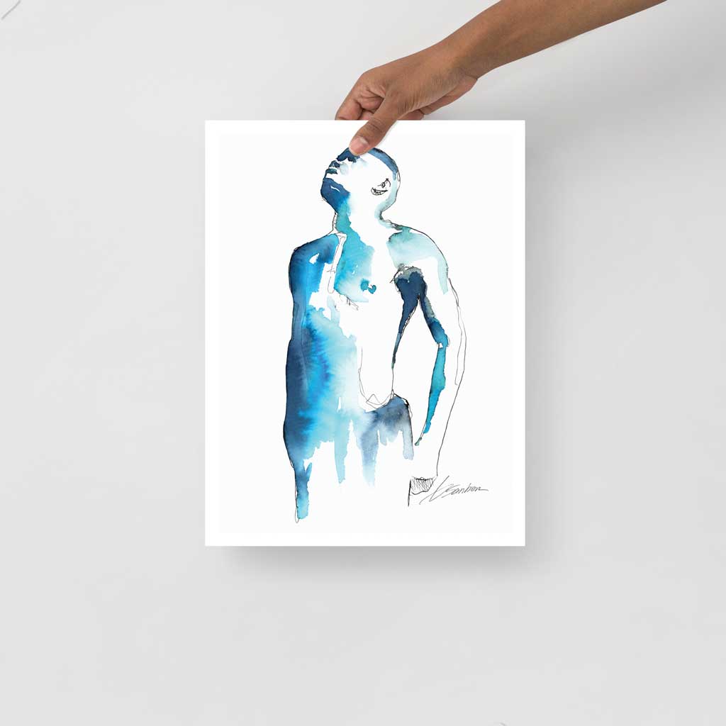 Blue Skies - Ink and Watercolor - Giclee Art Print