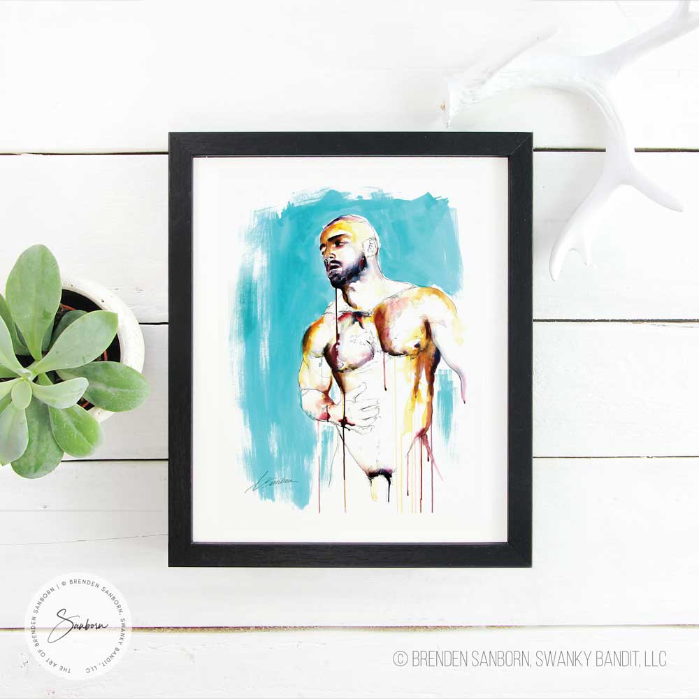 Sagat in the Studio Male Form - Drip Style - Giclee Art Print