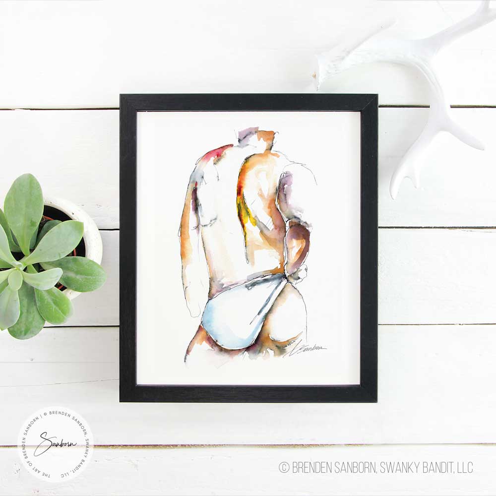 Pulling of the Undies - Ink and Watercolor - Giclee Art Print