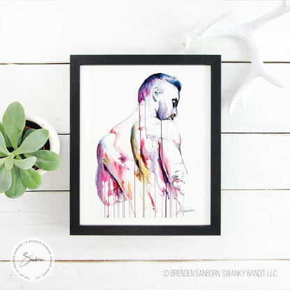 Strong Back of a Tender Man - Drip Style - Giclee Art Print