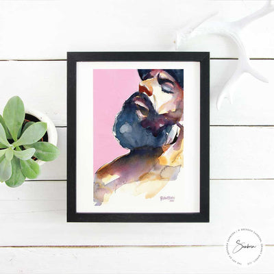 Bearded Man in Baseball Cap - Original Watercolor Painting Artist Brenden Sanborn