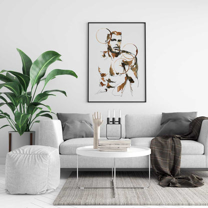 Strong Arms Behind Man - Made with Instant Coffee - Giclee Art Print