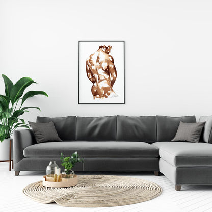 Male butt from behind - Made with Coffee - Art Print